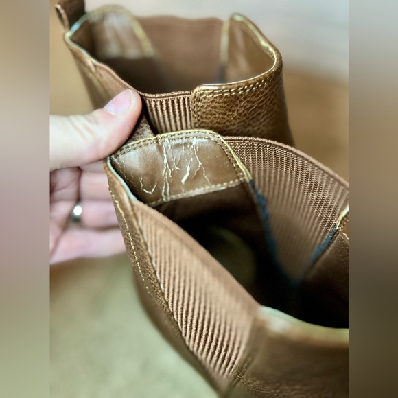 Mia Jody Boots 11 Luggage Brown Vegan Leather 2.5" Chunky Heels Pull On - Picture 4 of 9